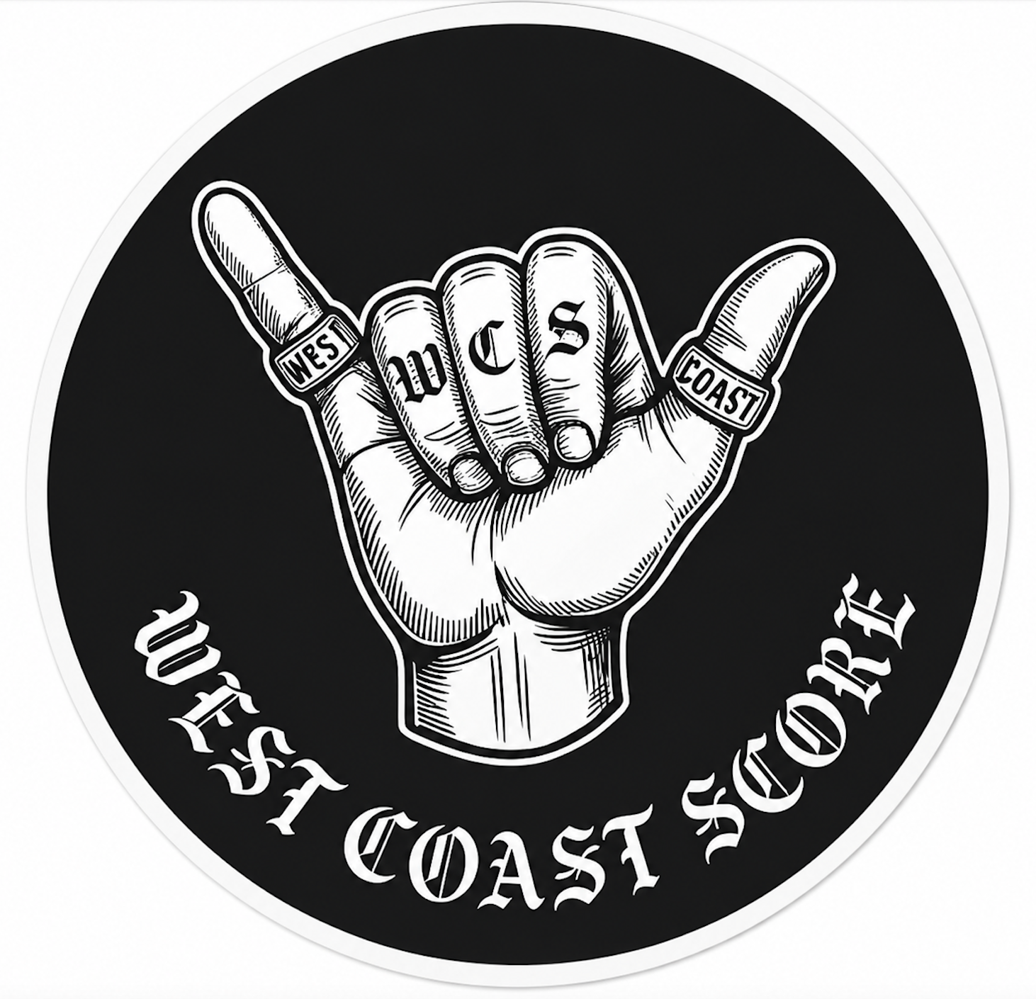 West Coast Score Classic Shaka Sticker